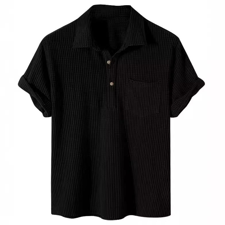 Herren Texturiertes Kurzarm Poloshirt Echoarchiv