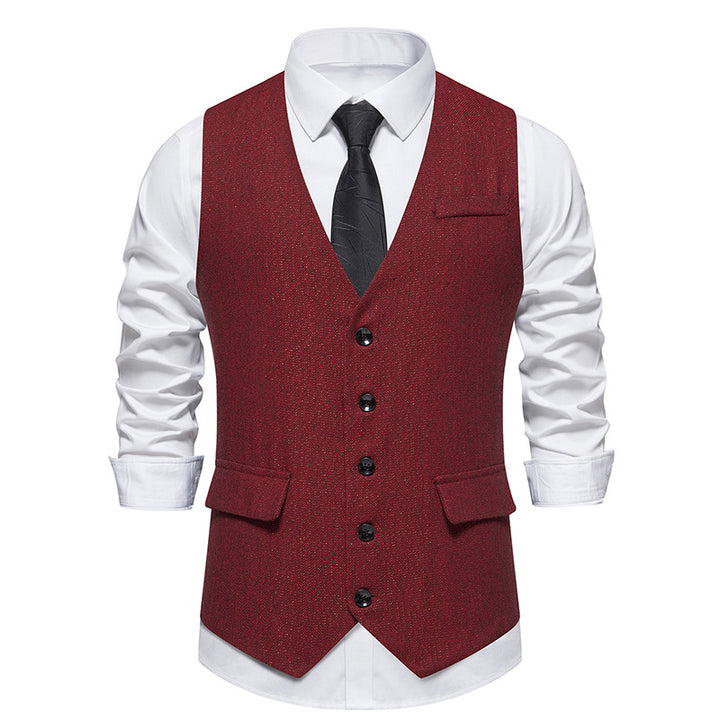 Herren elegante Anzugweste mit feinem modernen Design und praktischen Taschen Echoarchiv