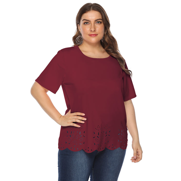 Damen modisches T-Shirt mit filigranem Lochmuster Echo Archiv