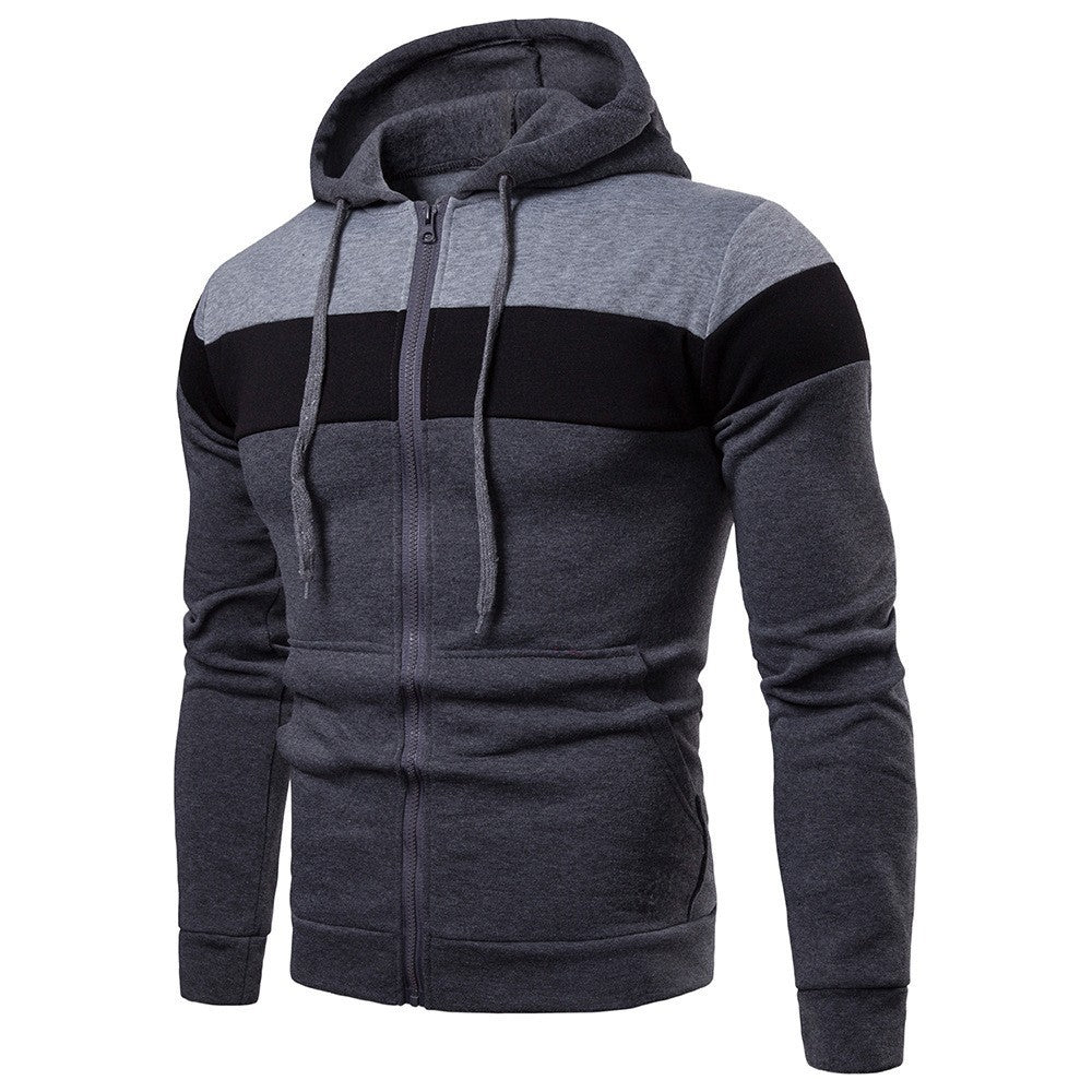 Herren modische Kapuzenjacke mit Farbblockdesign Echoarchiv