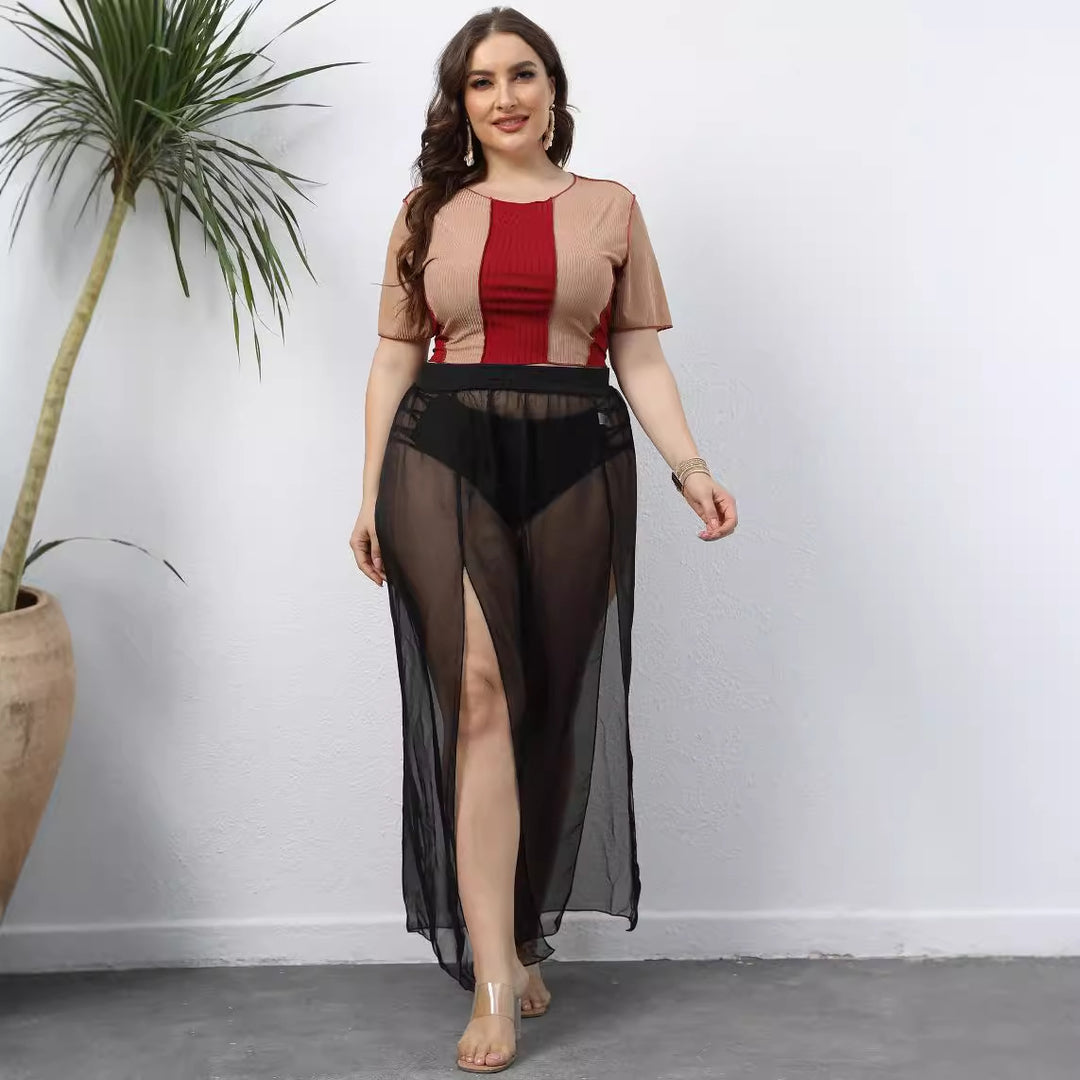 Damen transparenter Maxirock Echo Archiv