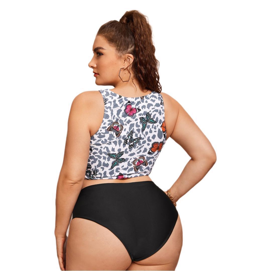 Damen Crop-Bikini-Oberteil mit modischem Bindedesign Echo Archiv