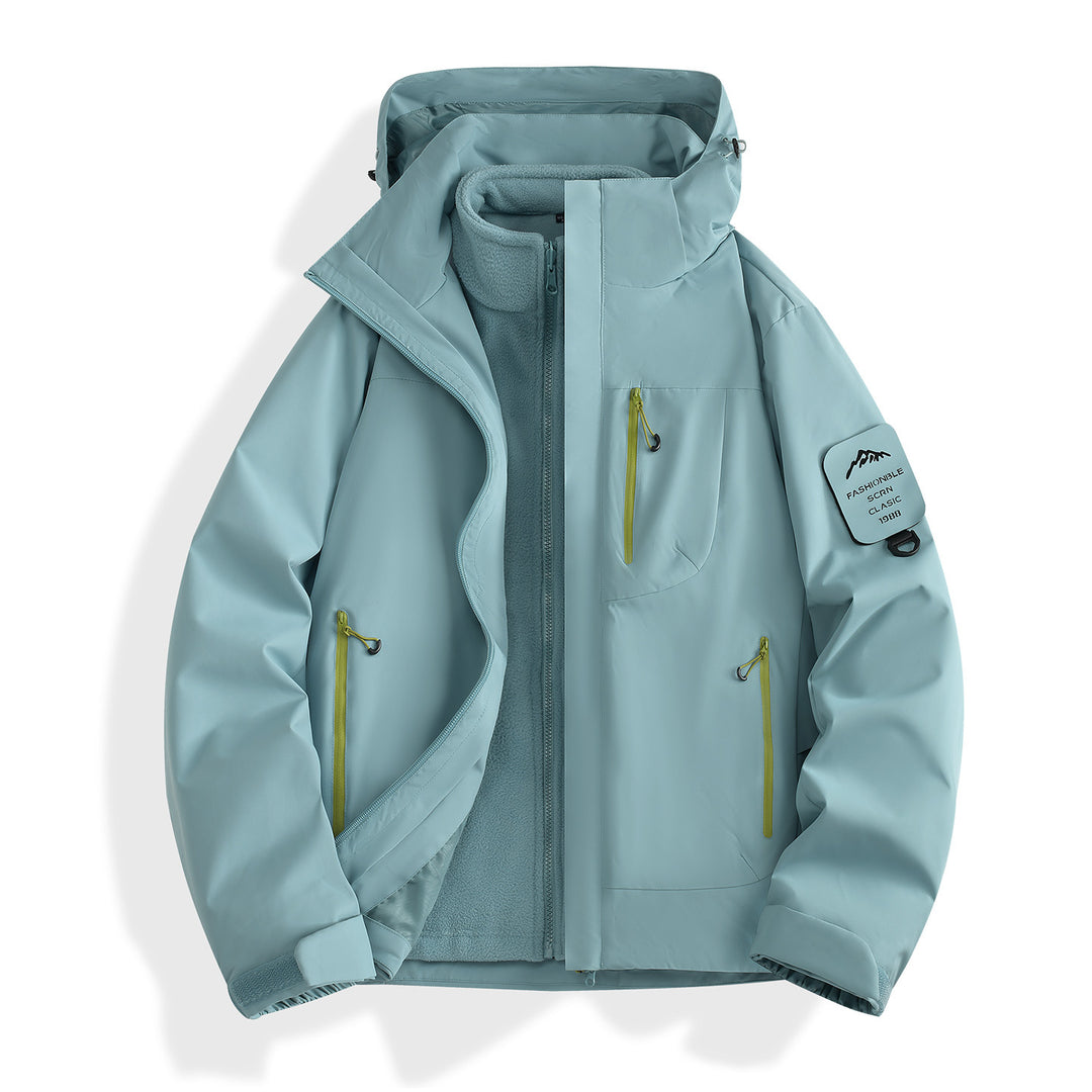 Damen zweilagige Softshell-Parka mit herausnehmbarem Fleecefutter und wasserdichten Reißverschlüssen Echoarchiv
