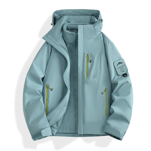 Damen zweilagige Softshell-Parka mit herausnehmbarem Fleecefutter und wasserdichten Reißverschlüssen Echoarchiv