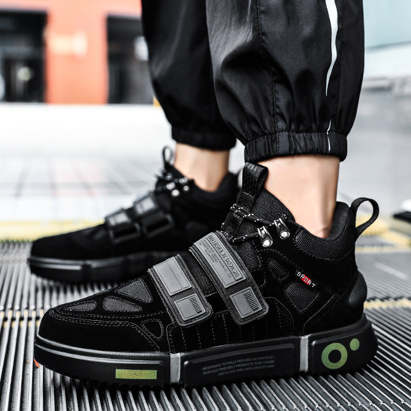 Herren High-Top Chunky-Sneaker mit Doppel-Klettverschluss, gepolstertem Knöchelkragen und markanter Blocksohle – Norré