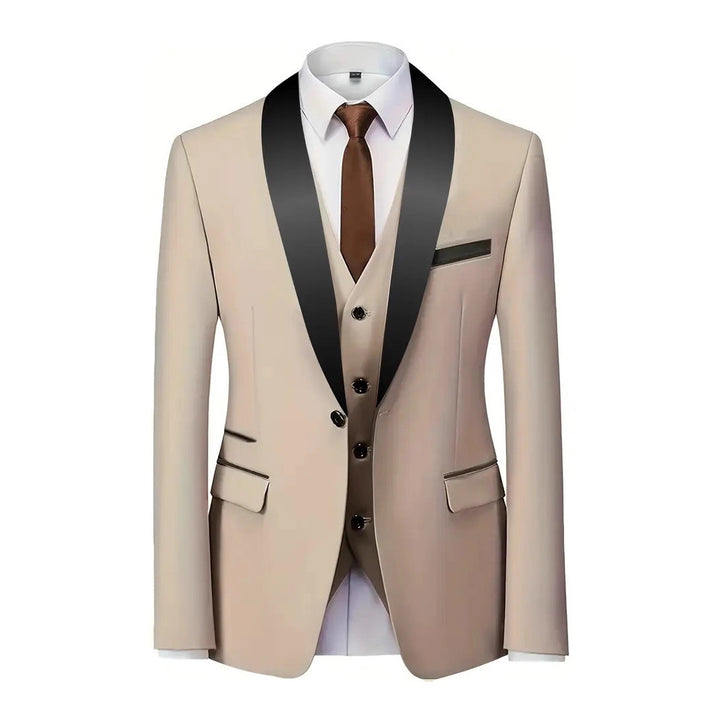 Herren elegantes dreiteiliges Anzugset mit satinierter Weste Echoarchiv