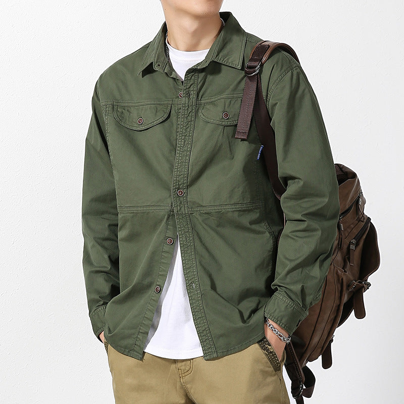 Herren Overshirt aus Baumwoll-Twill mit Brustklappen und entspanntem Regular-Fit Echo Archiv