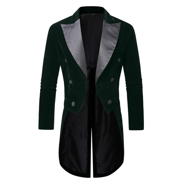 Herren eleganter Samtblazer mit modernem Schnitt und glänzenden Details Echoarchiv