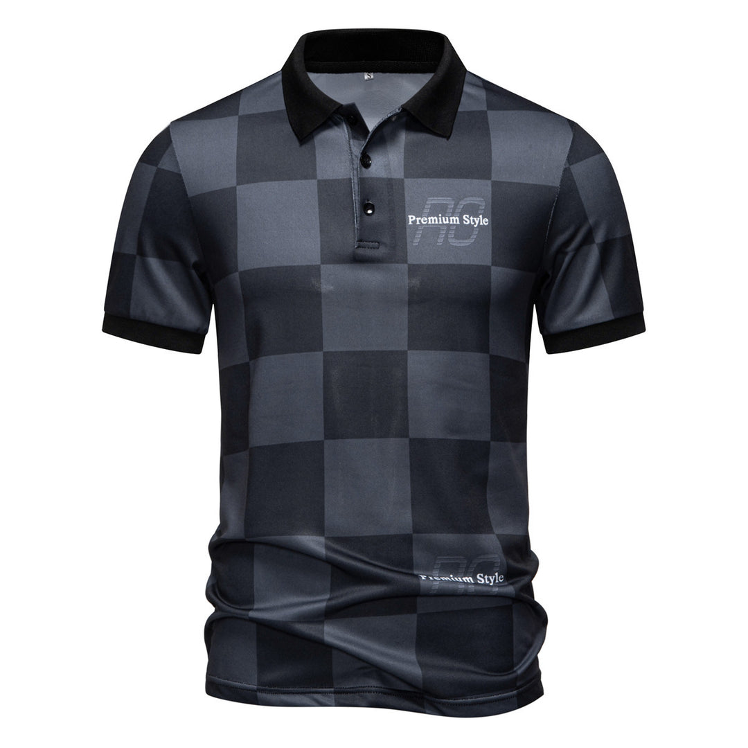 Herren Polo-Shirt mit kariertem Muster und modernem Kragen Echoarchiv