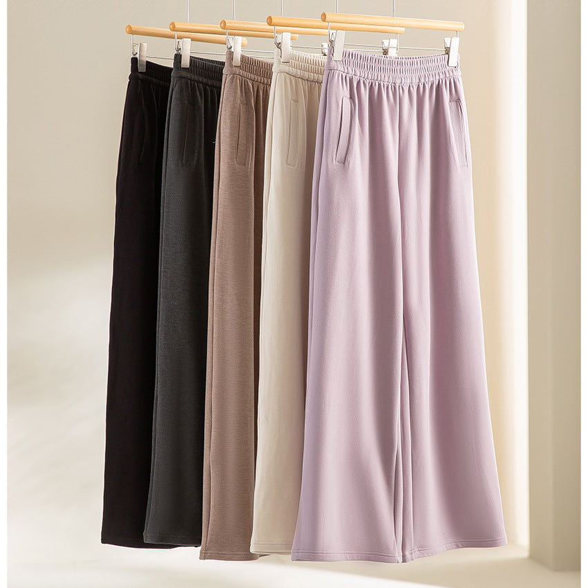 Damen weite Lounge-Hose mit elastischem Bund und Eingrifftaschen Echoarchiv