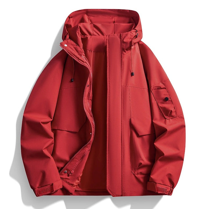 Herren Wasserdichte Kapuzenjacke im Utility-Stil mit verschweißten Nähten und verdecktem Reißverschluss Echo Archiv