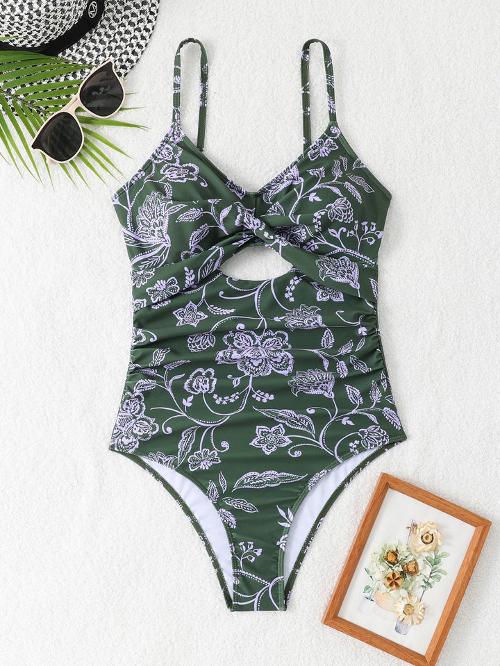 Damen Einteiliger Badeanzug mit floralen Cut-Outs Echo Archiv