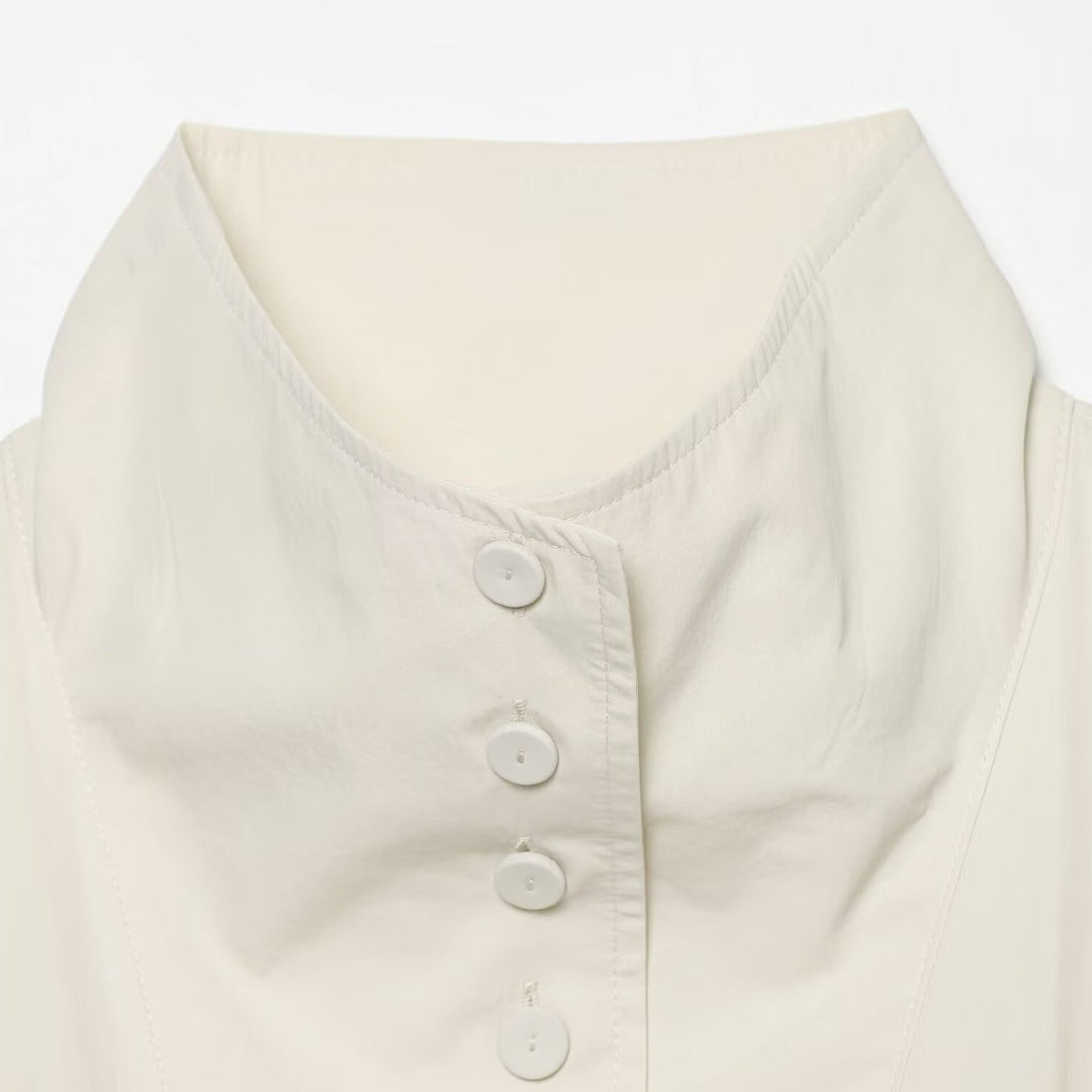 Damen Cropped-Blouson mit hohem Stehkragen, durchgehender Knopfleiste und Ballonärmeln Echo Archiv