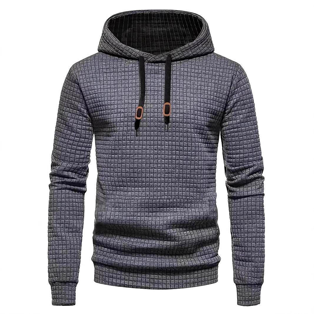 Herren Design-Hoodie mit hochabschließendem Kragen und strukturiertem Gewebe Echoarchiv