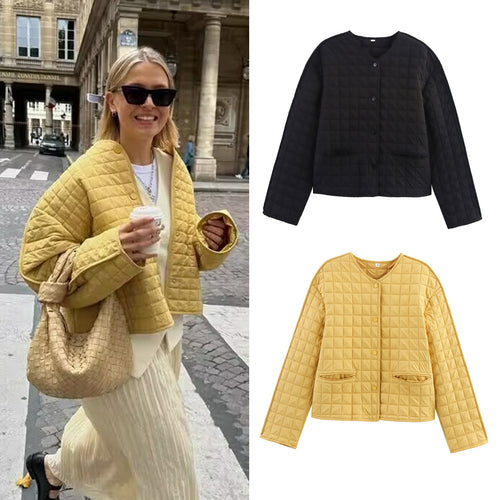 Damen Steppjacke mit Rundhalsausschnitt, leichter Wattierung und Leistentaschen Echo Archiv