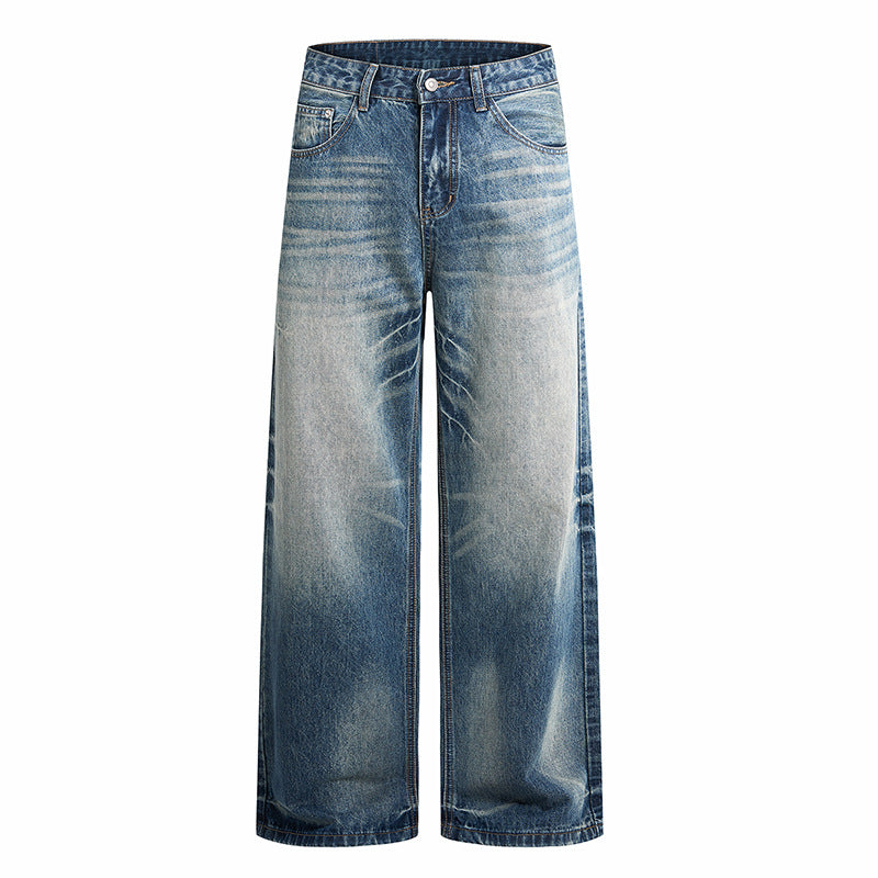 Damen Weite hochgeschnittene Vintage-Jeans mit Used-Effekt Echo Archiv