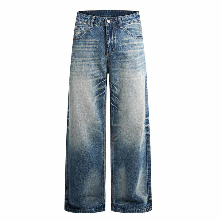 Damen Weite hochgeschnittene Vintage-Jeans mit Used-Effekt Echo Archiv