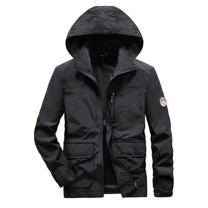 Herren Ultraleichte Kapuzen-Fieldjacke mit Mesh-Innenfutter und Mehrfach-Taschen Echo Archiv