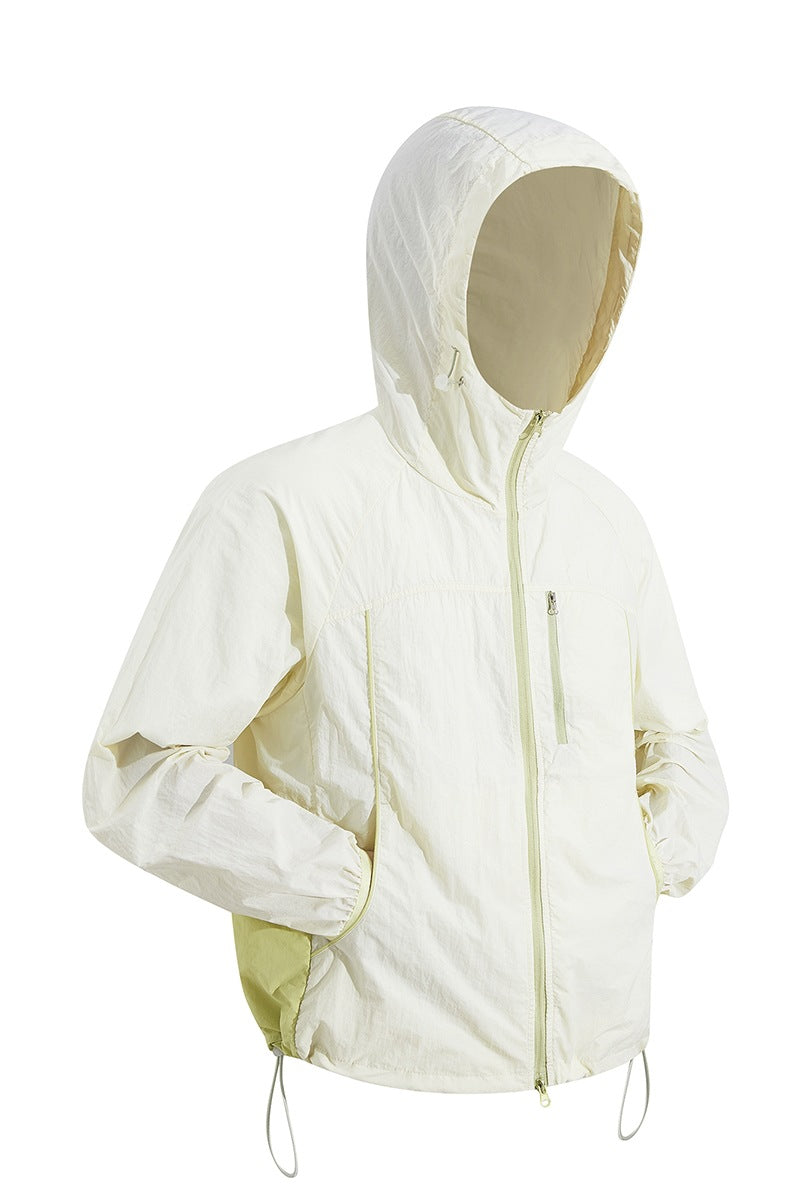 Herren Ultraleichte Kapuzenwindjacke aus Ripstop mit verstellbarem Saum & Brustreißverschluss Echoarchiv