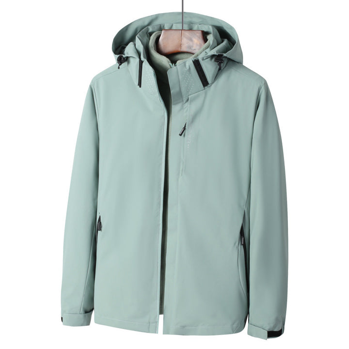 Herren Wind- und wasserabweisende Kapuzenjacke mit ergonomischem Schnitt und verdecktem Reißverschluss Echo Archiv