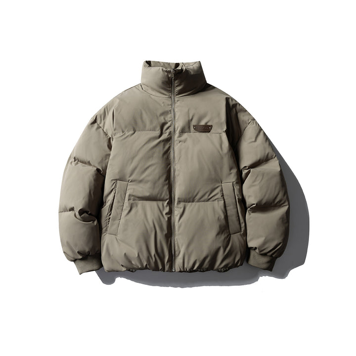 Herren Boxy-Pufferjacke mit hohem Stehkragen und minimalistischer Außenhülle Echoarchiv