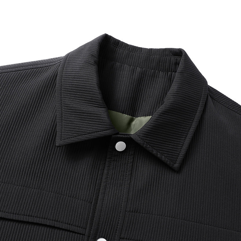 Herren Cord-Überhemdjacke mit Druckknopffront, durchgehendem Futter & Relaxed-Schnitt Echoarchiv
