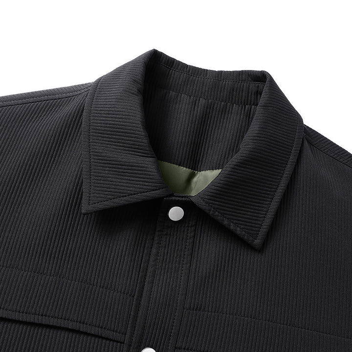 Herren Cord-Überhemdjacke mit Druckknopffront, durchgehendem Futter & Relaxed-Schnitt Echoarchiv
