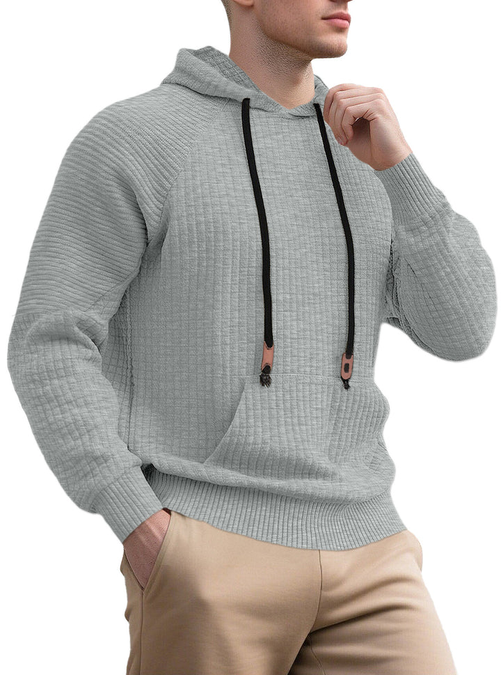 Herren sportlicher Kapuzenpullover mit innovativem Strukturdesign und praktischen Kordelzügen Echoarchiv