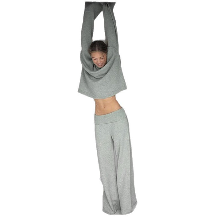 Damen nan kaschmirähnliches Strick-Lounge-Set mit Oversize-Pullover und weiten Palazzo-Hosen Echo Archiv