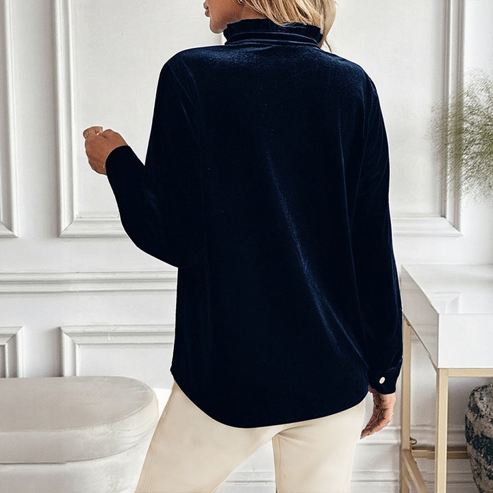 Damen Elegantes Samtoberteil mit Knopfdetails Echo Archiv