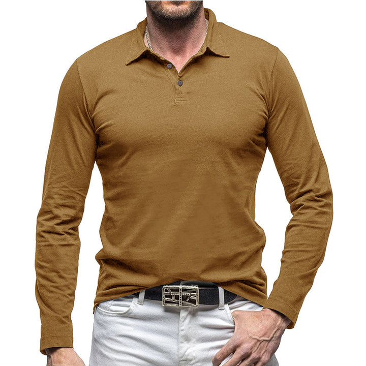 Herren Langarm-Polohemd aus hochwertigem Baumwollmix mit eleganter Knopfleiste Echoarchiv