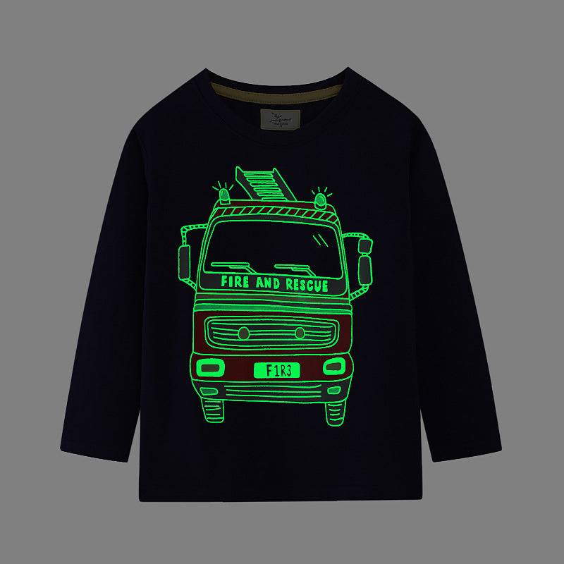 Jungen Langarmshirt mit leuchtendem Feuerwehr-Motiv Echo Archiv