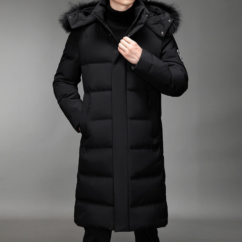 Herren Lang geschnittener Slim-Fit Steppparka mit abnehmbarer Kapuze und Thermofutter Echo Archiv