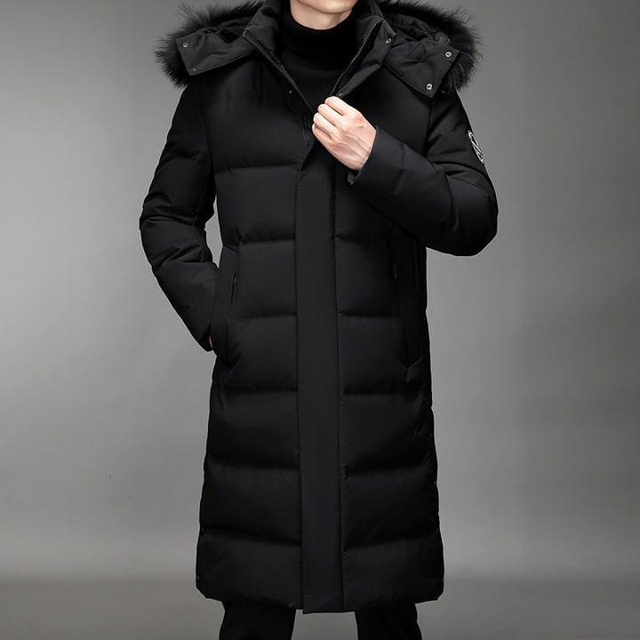 Herren Lang geschnittener Slim-Fit Steppparka mit abnehmbarer Kapuze und Thermofutter Echo Archiv