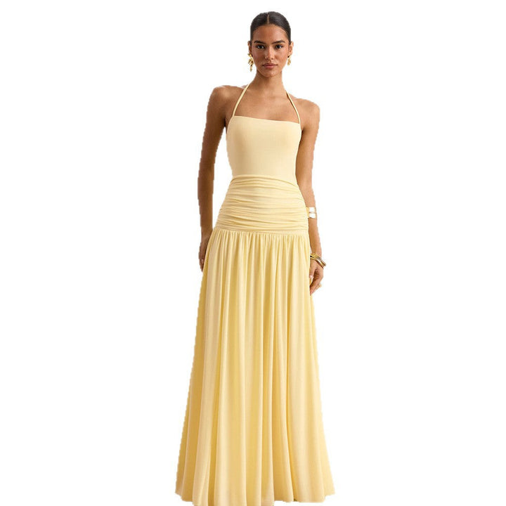 Damen Maxikleid mit Raffungen und schulterfreiem Design Echoarchiv