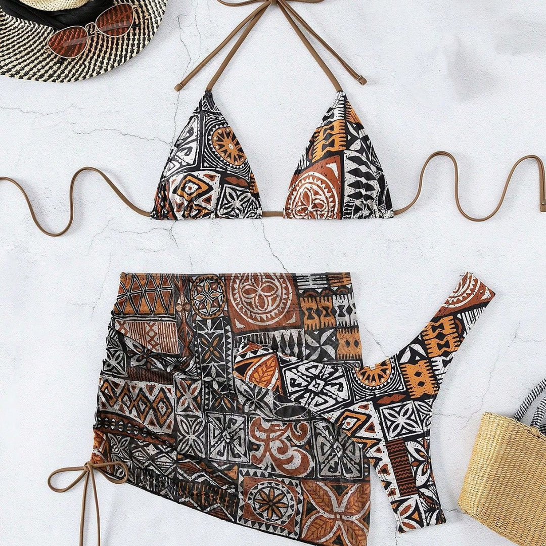 Damen Bikini-Set mit verstellbarem Oberteil und hoch taillierter Short Echo Archiv