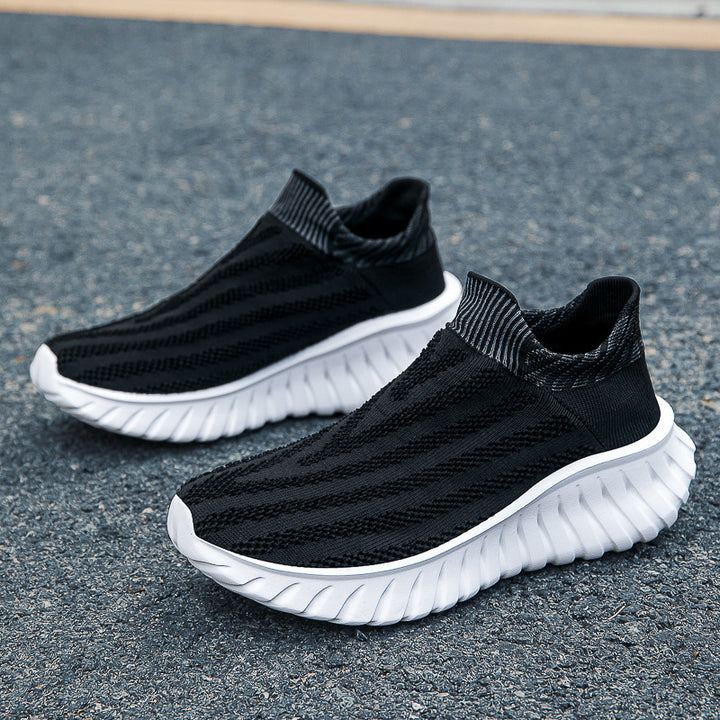 Unisex nan nahtloser Strick-Schlupf-Sneaker mit elastischem Sockenkragen und profiliertem Dämpfungssohlenprofil Echo Archiv