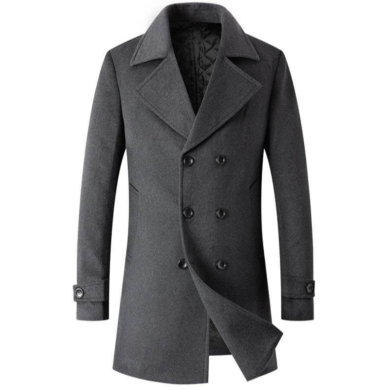Herren eleganter und stylischer Doppeltreihiger Wollmantel Echoarchiv