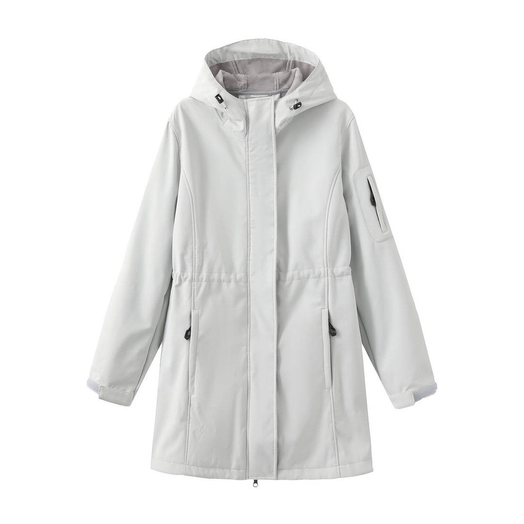 Damen nan funktionaler Softshell-Parka mit Teddyfleece-Futter, Kapuze und Taillenzug Echo Archiv