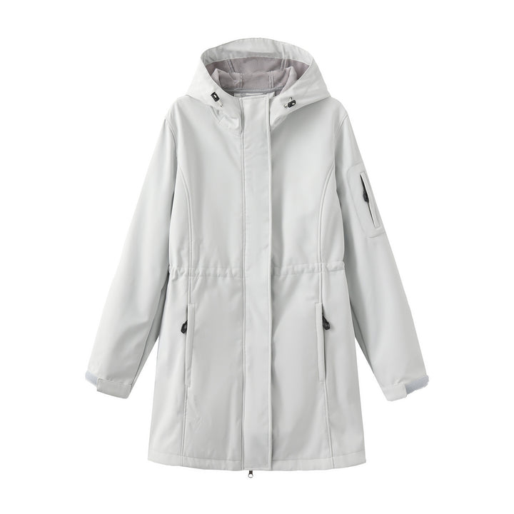Damen nan funktionaler Softshell-Parka mit Teddyfleece-Futter, Kapuze und Taillenzug Echo Archiv