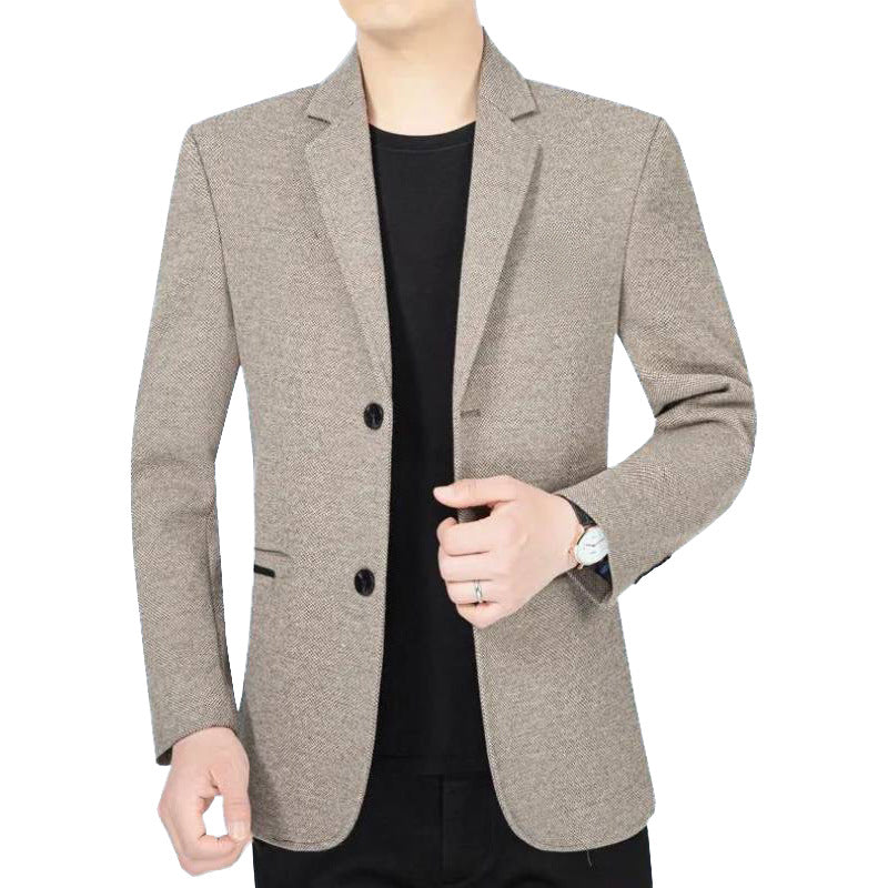 Herren Slim-Fit Sakko mit dezentem Logo und Strukturgewebe – Tianoro