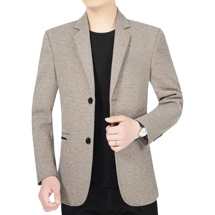 Herren Slim-Fit Sakko mit dezentem Logo und Strukturgewebe – Tianoro