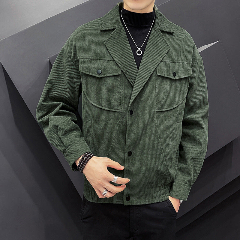 Herren lässige Hemdjacke aus cordartigem Material Echoarchiv