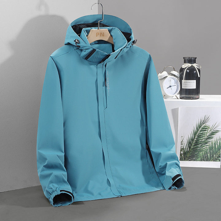 Herren Leichte Softshell-Kapuzenjacke mit verdecktem Reißverschluss und winddichter Membran Echoarchiv