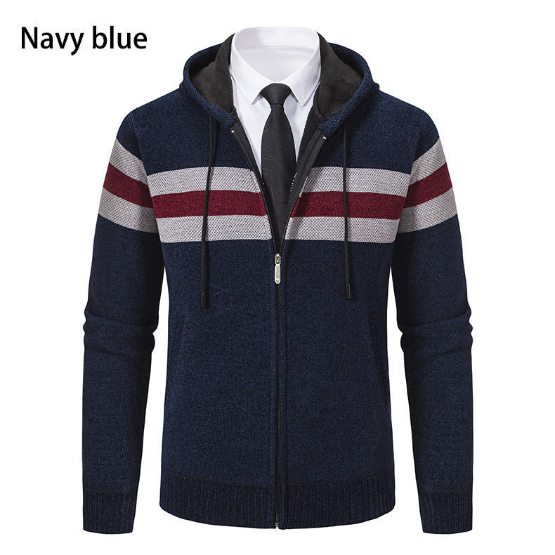 Herren modische Kapuzenjacke mit strukturiertem Design und elegantem Innenkragen Echoarchiv