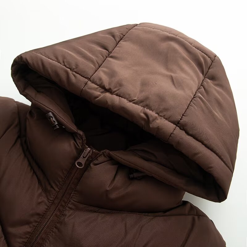 Damen Hybrid-Steppjacke mit Wattierung, Kapuze und elastischen Ärmel-Einsätzen Echoarchiv