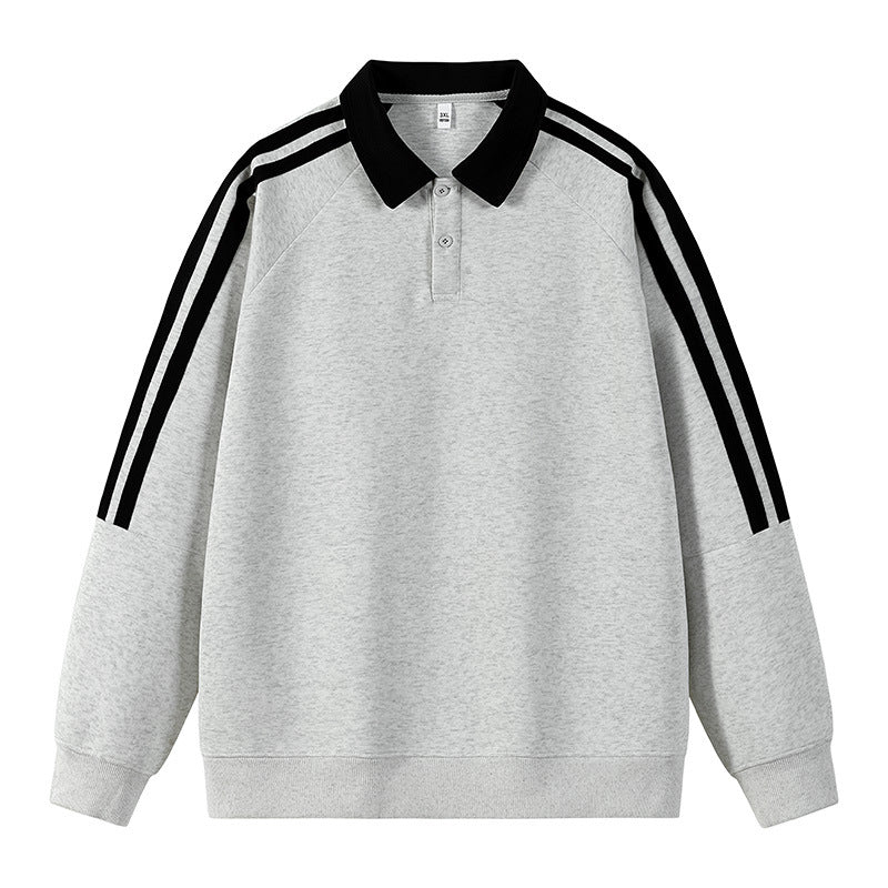 Herren sportlicher Sweat-Pullover mit Polo-Kragen Echoarchiv