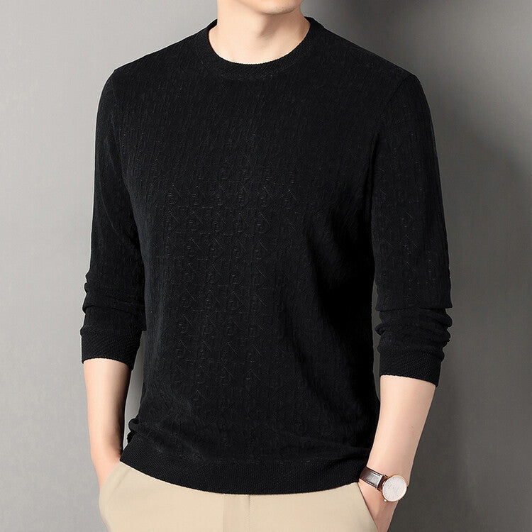 Herren hochwertiger Strickpullover mit modischem 3D-Muster Echoarchiv