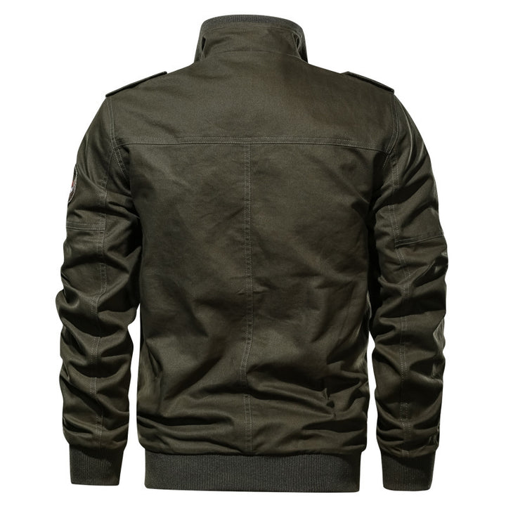 Herren Canvas-Fliegerblouson im Utility-Stil mit Epauletten und Zip-Brusttasche Echoarchiv