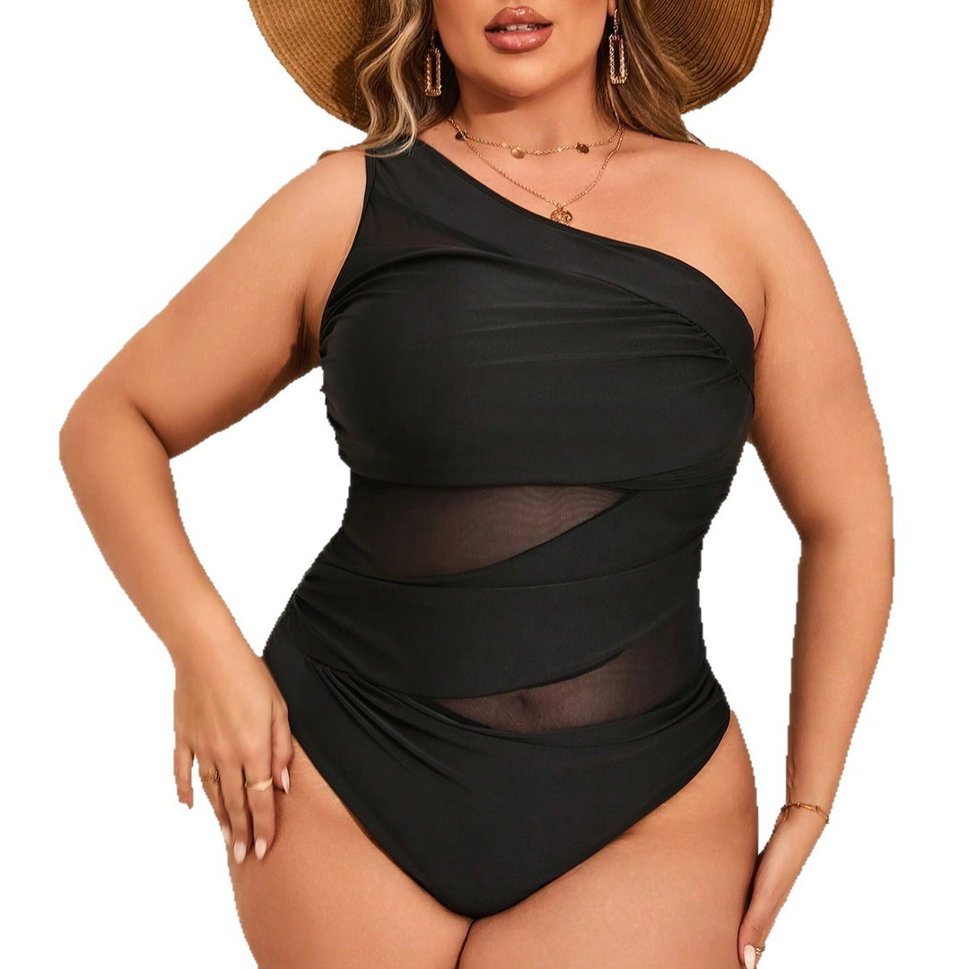 Damen Einteiler mit asymmetrischem Schnitt und transparentem Mesh-Detail Echo Archiv